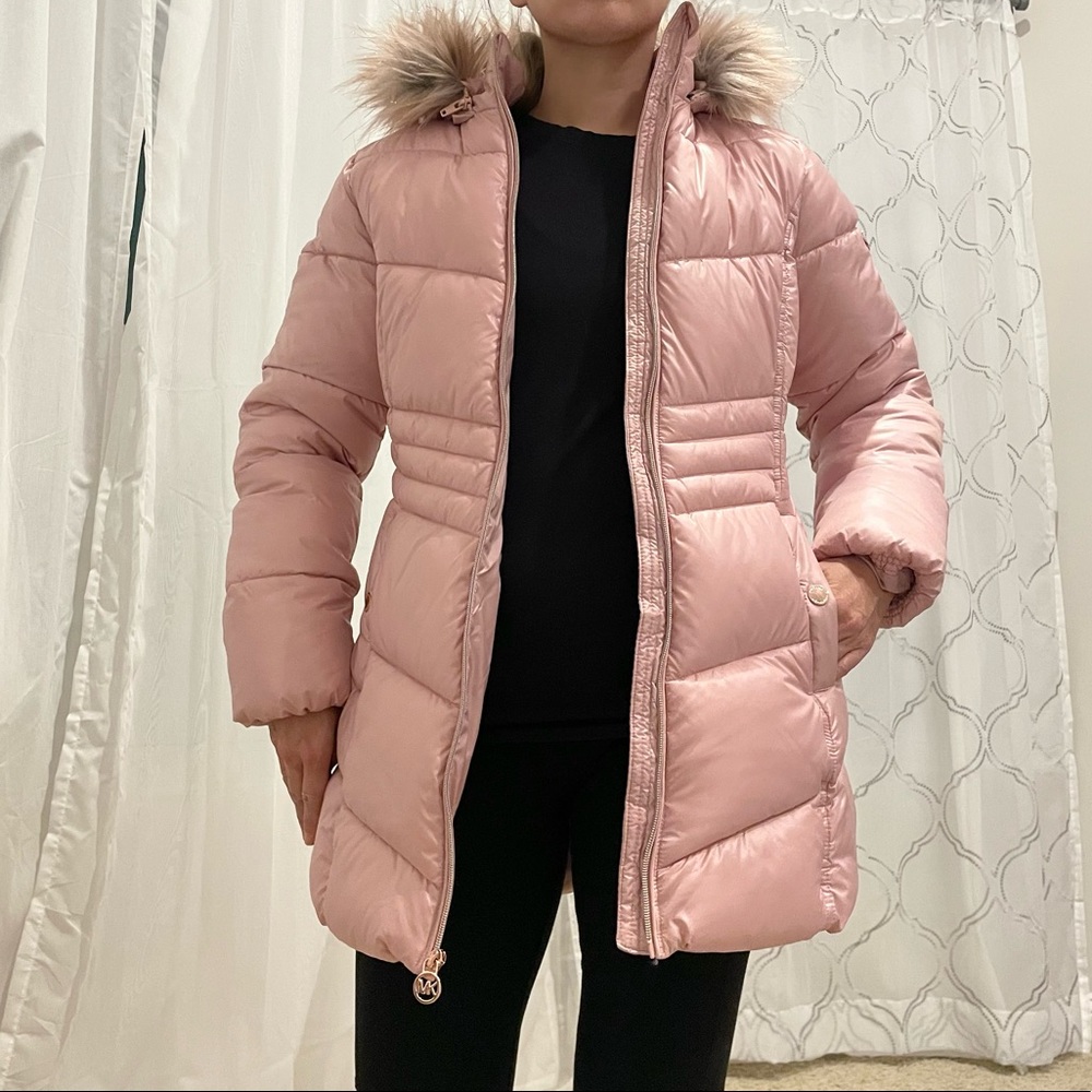 NWT Michael Kors blush puffer.